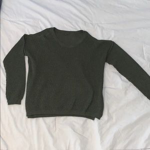 Green Sweater with Should Slits